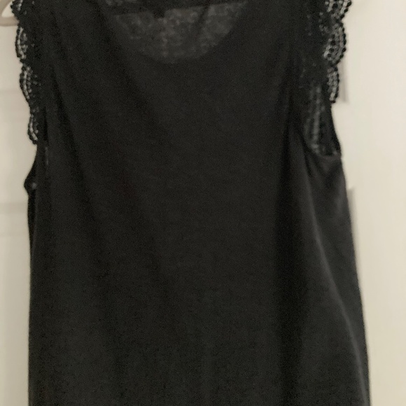 Lucky Brand Black Semi-sheer Top Size L - Picture 3 of 7